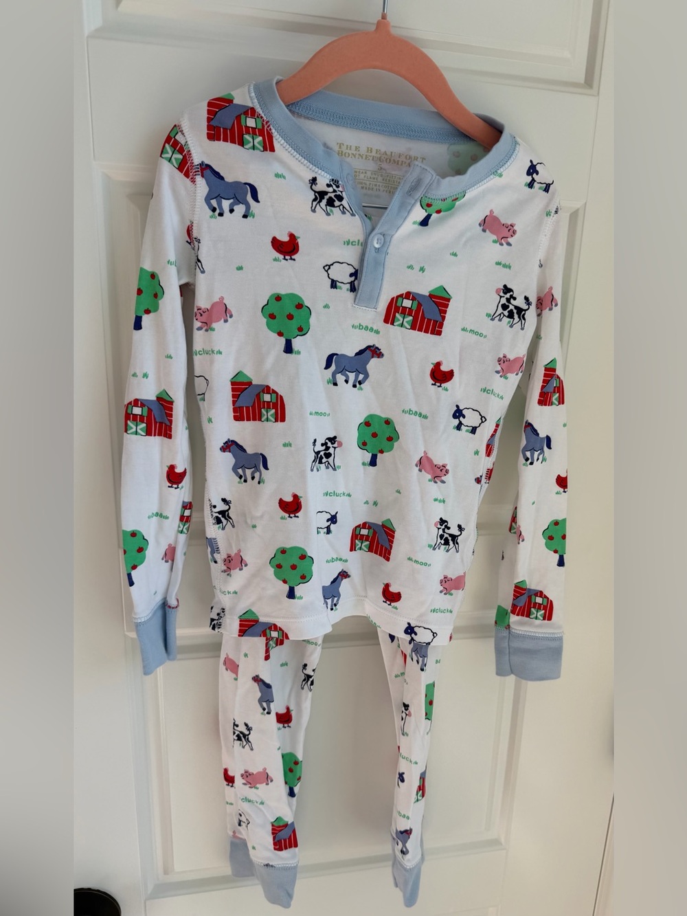The Beaufort Bonnet Company Pajama Set Farm Animals Size 5